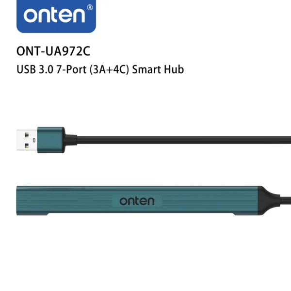 7-Port USB 3.0 Hub mit USB-A & USB-C – Onten OTN-UA972C