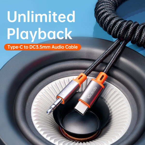 USB-C auf 3,5mm Klinke Spiralkabel 1.8m – Mcdodo CA-0900
