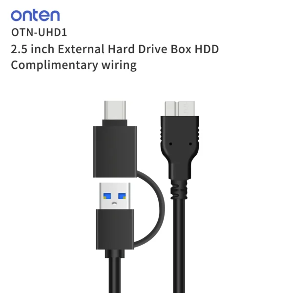 Externes 2.5" Festplattengehäuse USB 3.0 & Type-C – Onten OTN-UHD1