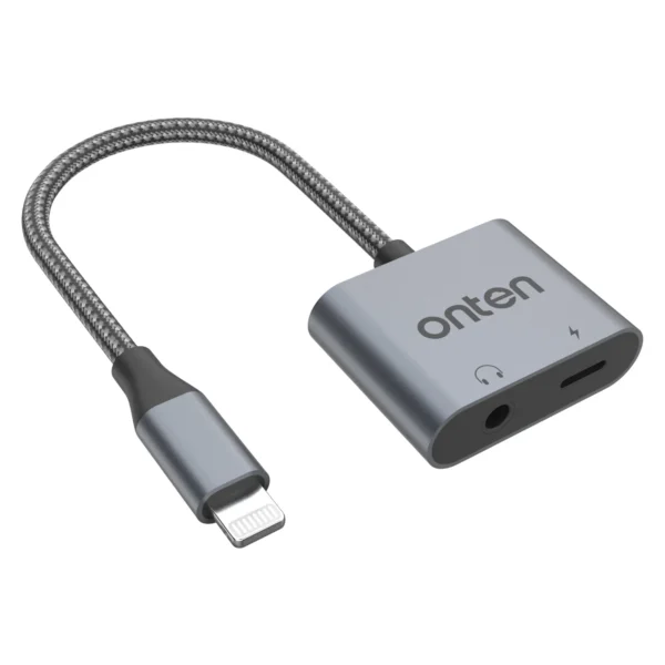 2-in-1 Lightning zu 3,5mm Audio + Ladeadapter – Onten OTN-132