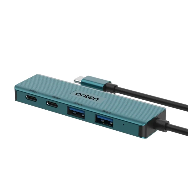 USB-Hub mit 4 Anschlüssen (2x USB 3.2 + 2x USB-C 3.2) – 10 Gbps High Speed - Onten OTN-UC622