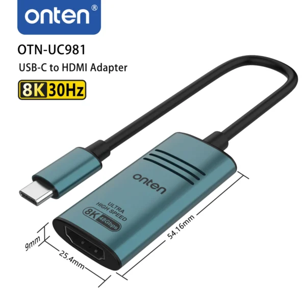 USB-C-zu-HDMI-Adapter 8K bei 60Hz -Onten OTN-UC981