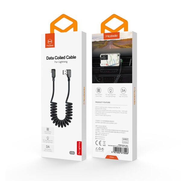 USB-A auf Lightning Spiral 1,8 m Datenkabel - CA-7300