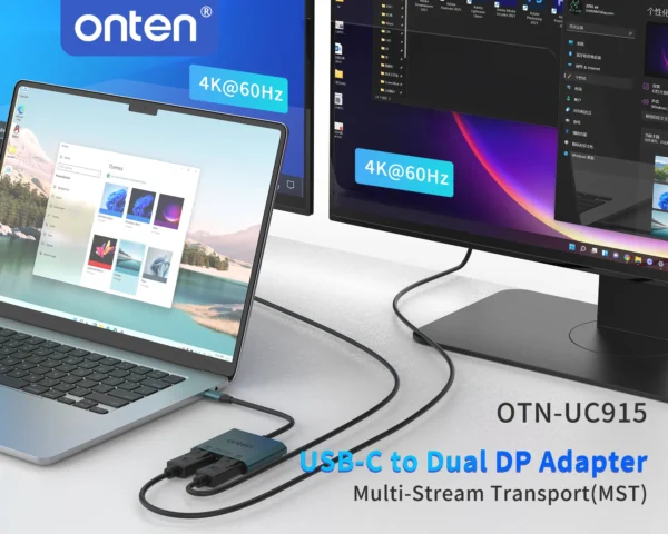 USB-C zu Dual DisplayPort Adapter 4K@60Hz Unterstützung – Onten OTN-UC915