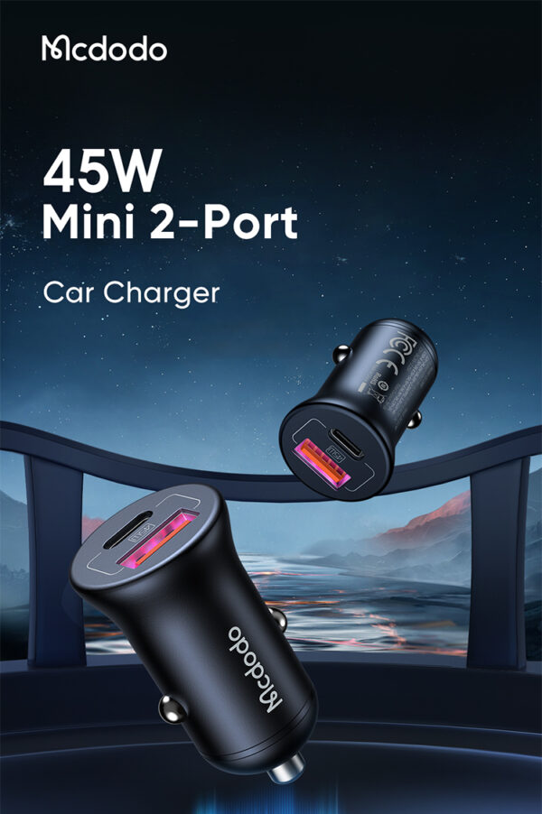 45W Auto-Schnellladegerät mit USB-A & USB-C – Mcdodo CC-2680