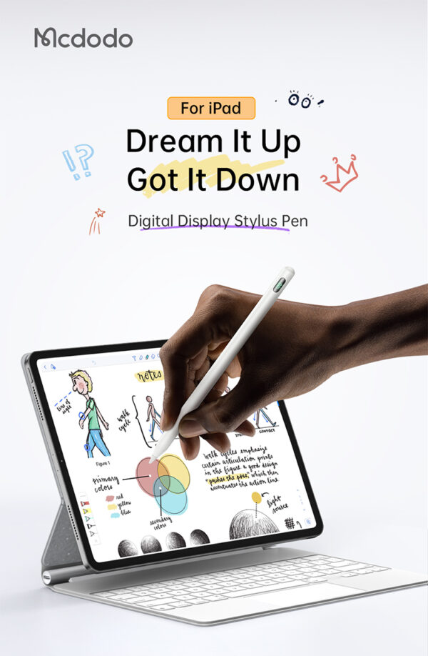 Digitaler Stylus-Stift mit Displayanzeige – für iPad – mit magnetischem Ladekabel – Mcdodo PN-8922