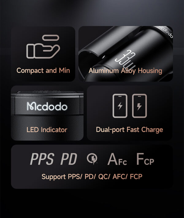 33W Auto-Ladegerät mit 2 Anschlüssen – Mcdodo CC-2320