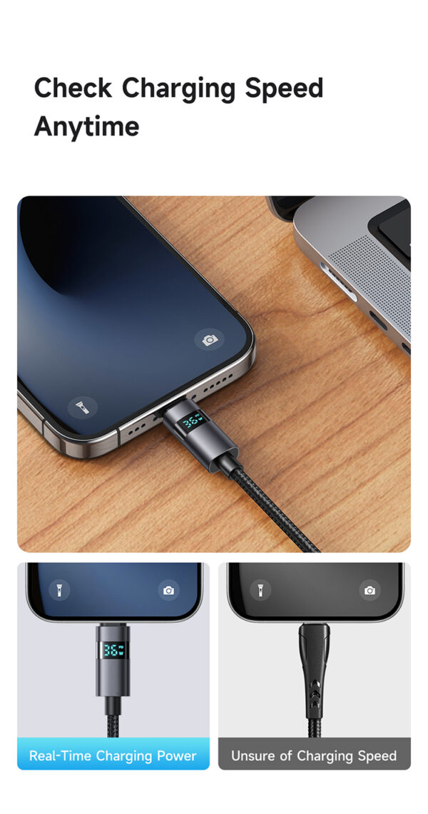 USB-C-zu-Lightning-Kabel mit horizontalem LED-Display, 36W Schnellladen, Modell Mcdodo CA-6570