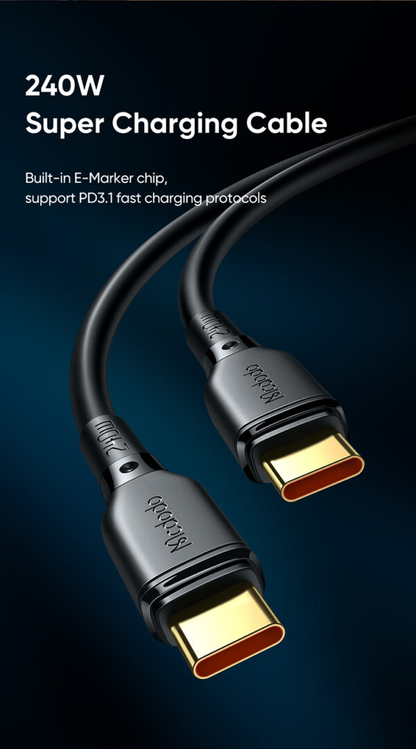 140W GaN5 Pro Schnellladegerät + 1.2m 240W USB-C zu USB-C Kabel – Mcdodo CH-2913