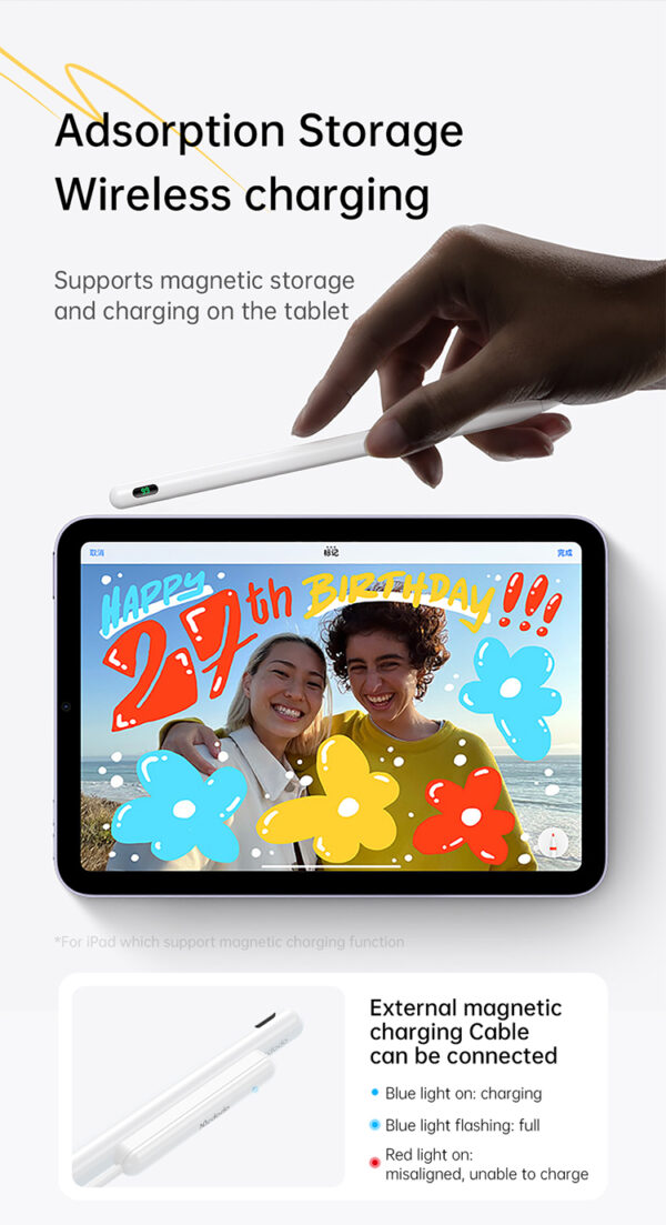 Digitaler Stylus-Stift mit Displayanzeige – für iPad – mit magnetischem Ladekabel – Mcdodo PN-8922