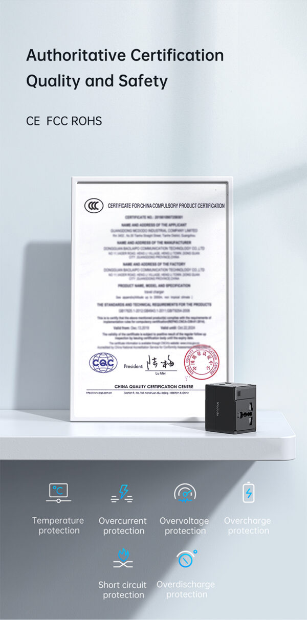 2.1A Universeller Reiseadapter mit Dual-USB - Mcdodo CP-4120