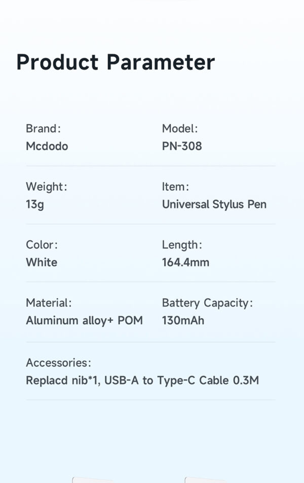 Stylus Pen – Universelle Version für Android & Apple - Mcdodo PN-3080