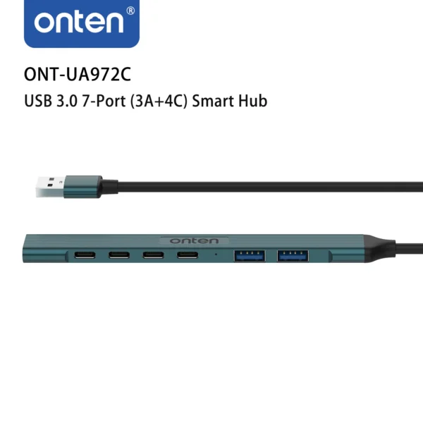 7-Port USB 3.0 Hub mit USB-A & USB-C – Onten OTN-UA972C