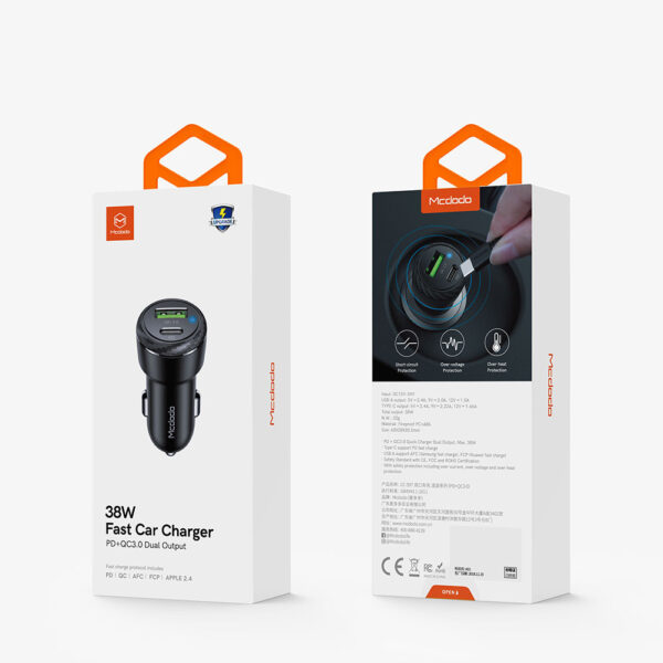 38W Auto-Schnellladegerät mit PD & QC3.0 – Mcdodo CC-5970