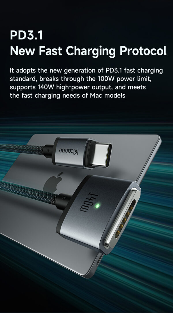 Magnetisches USB-C-zu-Magsafe-3-Ladekabel 140W, 2 Meter - Mcdodo CA-1470