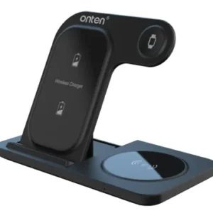 Drahtloses 3-in-1-Ladegerät – Für Smartphone, Smartwatch und kabellose Kopfhörer – Onten OTN-CW12