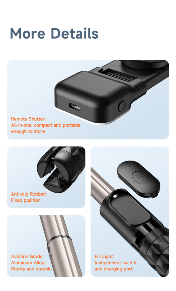 Bluetooth Selfie Stick mit Fülllicht – Mcdodo SS-1781
