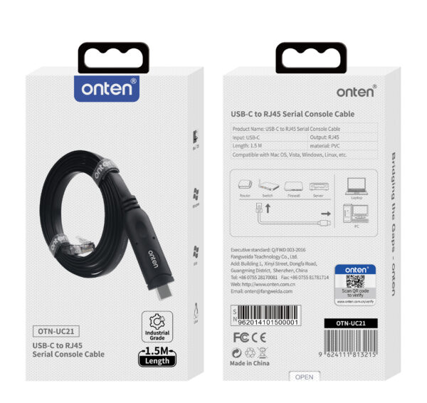 USB-C auf RJ45 Serial Console Kabel 1,5 m – Onten OTN-UC21