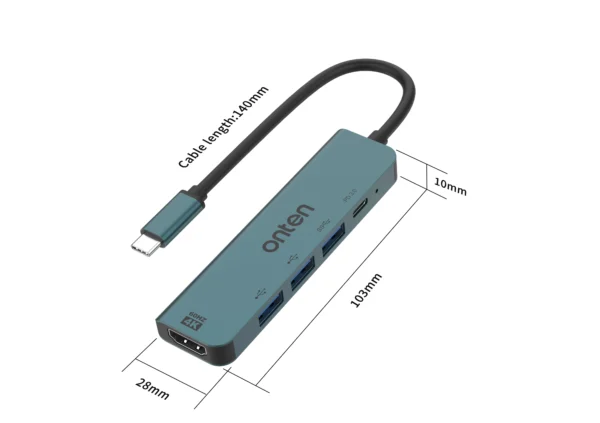 5-in-1 USB-C Multiport Docking Station – Onten OTN-UC907