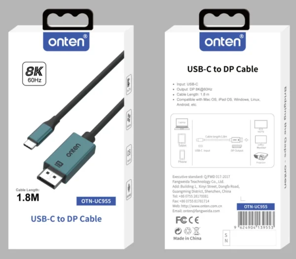USB-C-auf-DisplayPort-Kabel – Onten OTN-UC955
