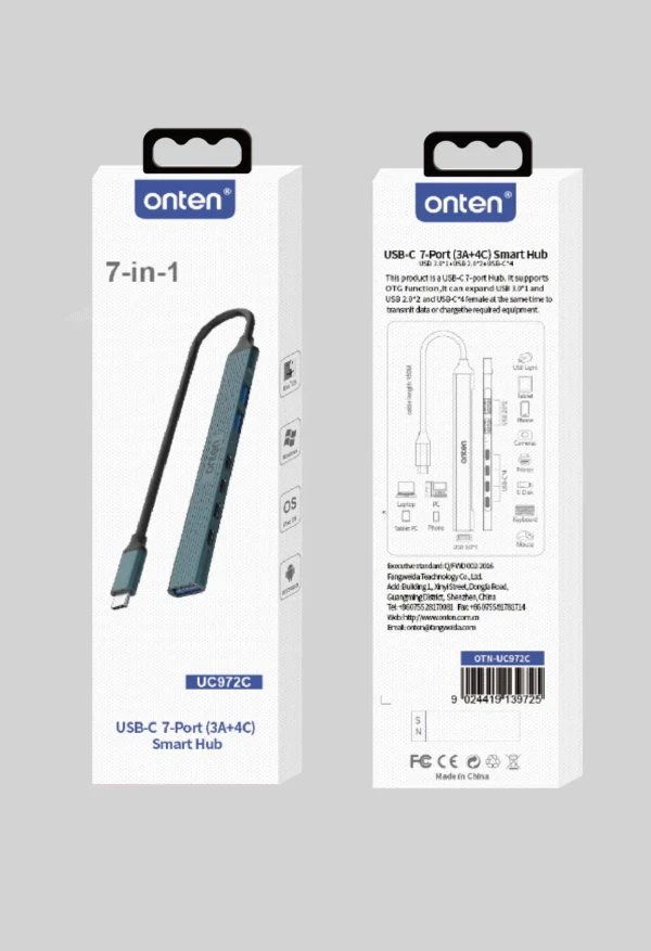 7-in-1 USB-C Smart Hub – Onten OTN-UC972C