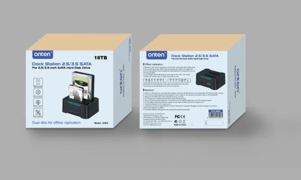 Dual-Bay Dockingstation für externe Festplatten – Onten OTN-UHD6
