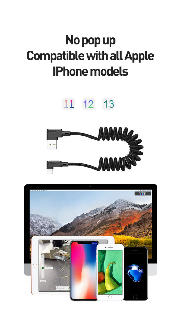 USB-A auf Lightning Spiral 1,8 m Datenkabel - CA-7300