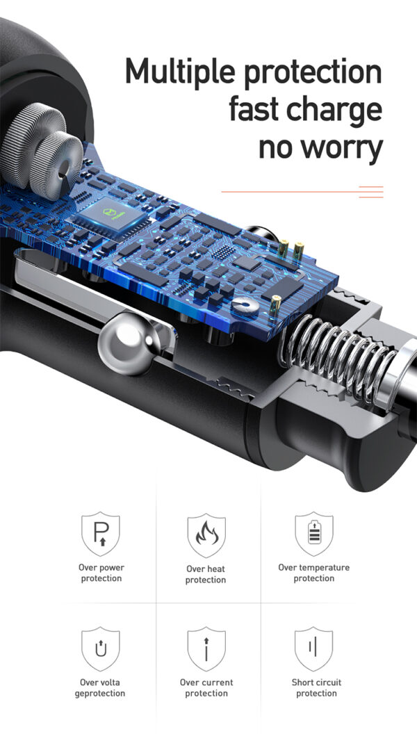 30W Auto-Ladegerät mit Digitalanzeige (PD + 5A Fast Charge) - Mcdodo CC-6810