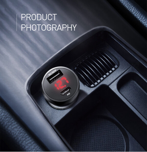 30W Auto-Ladegerät mit Digitalanzeige (PD + 5A Fast Charge) - Mcdodo CC-6810
