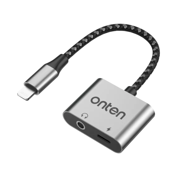 2-in-1 Lightning zu 3,5mm Audio + Ladeadapter – Onten OTN-132