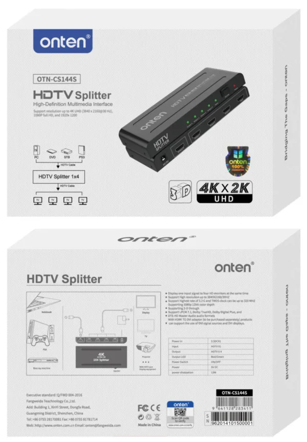HDMI Splitter 1x4 – Onten OTN-CS144S