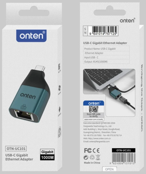 USB-C zu LAN Gigabit Adapter – Onten OTN-UC101