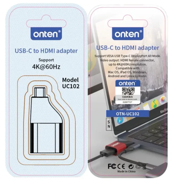 USB-C-zu-HDMI-Adapter – Onten OTN-UC102