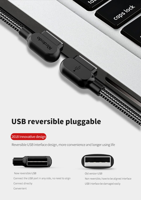 USB-A to Type-C 90° Fast Charging Cable 1.8m – Mcdodo CA-5282