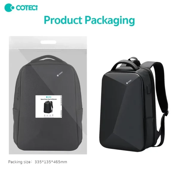 COTECi Space Series 14028 – Diebstahlsicherer Rucksack mit USB & Laptopfach | Techmann